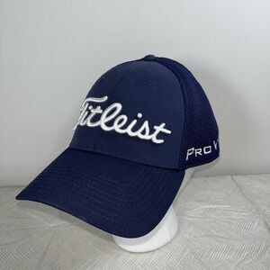 Titleist FJ Foot Joy Pro V1 Golf Hat Cap Size Medium/Large Mesh Quick Dry Blue
